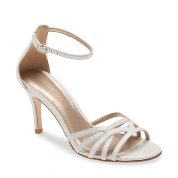 Pelle Moda Ronnie Ankle Strap Sandal Size 10 Silver Digital Foil Metallic - NWB - Picture 1 of 15